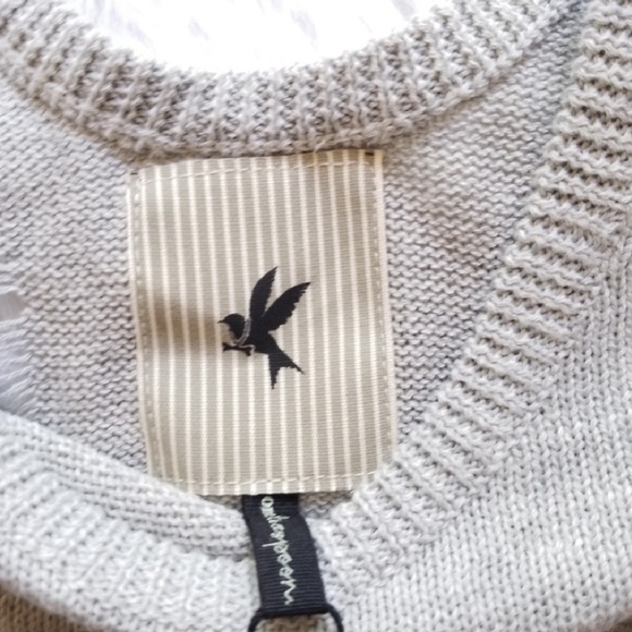 One Teaspoon Gray Distressed Short Sleeve Top - Picture 3 of 5